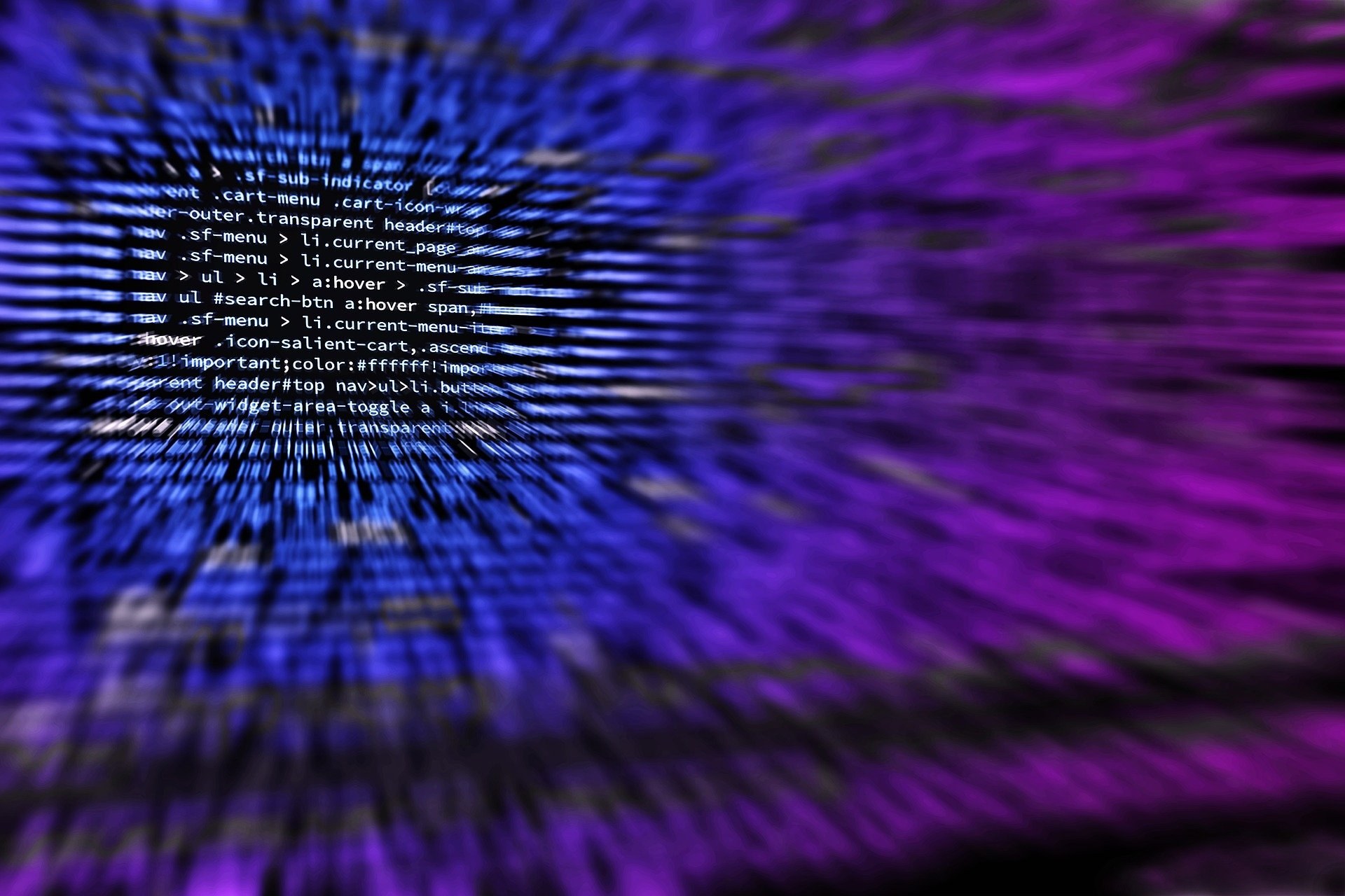 Source code on a screen