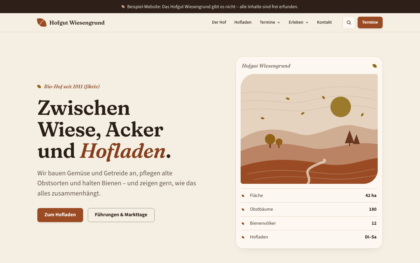 Kit „Nature“ mit der Design-Vorlage „Herbst“: rostrote Akzente, fallende Blätter in der Landschaft